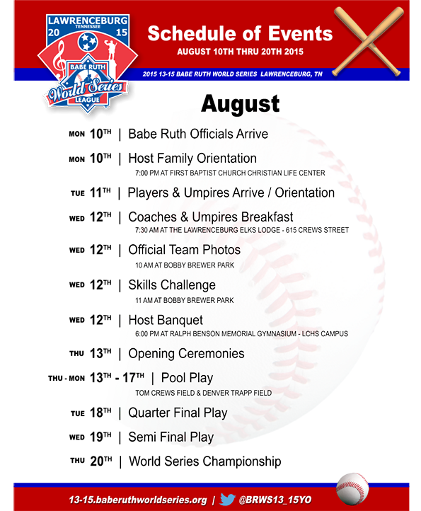 Babe Ruth Schedule -2 Copy